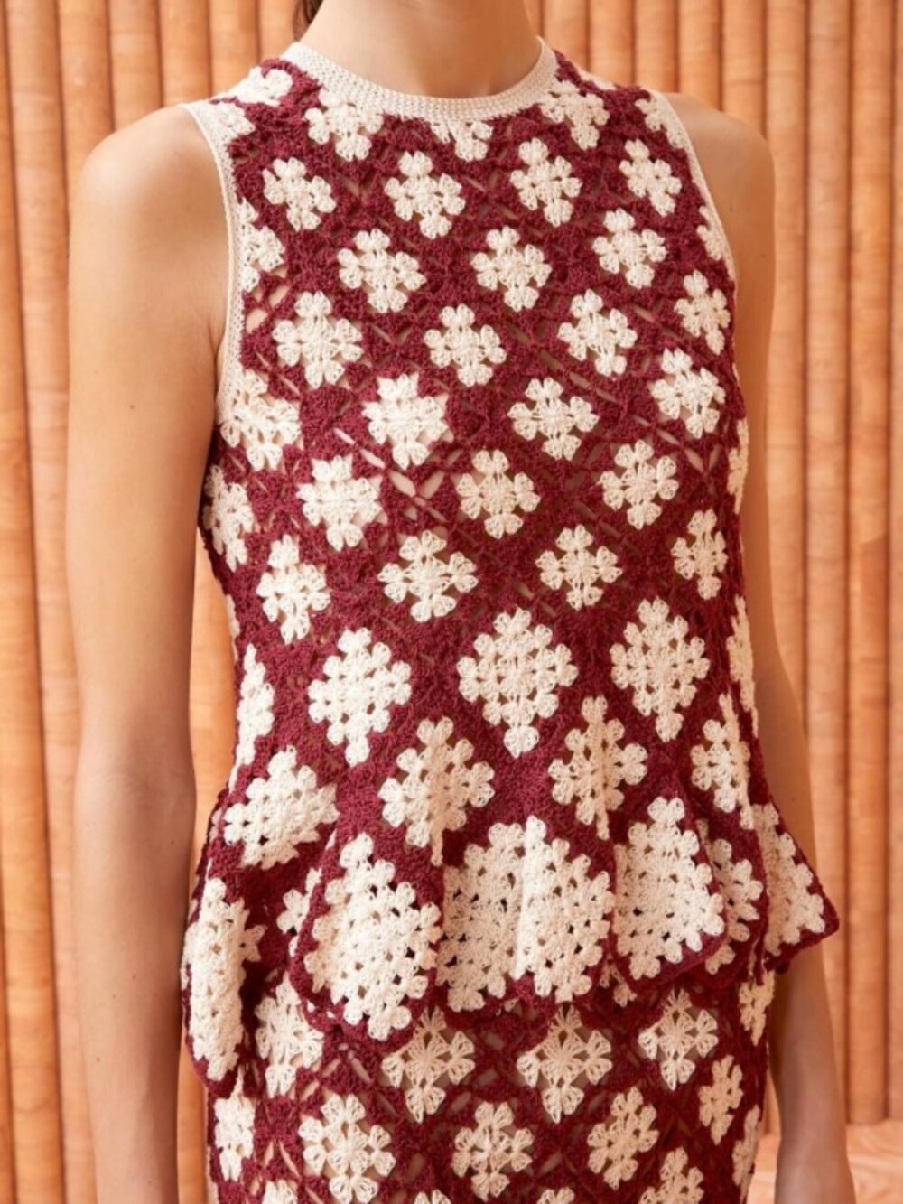 NWOT ULLA JOHNSON Boden Crochet Top in Claret S $750